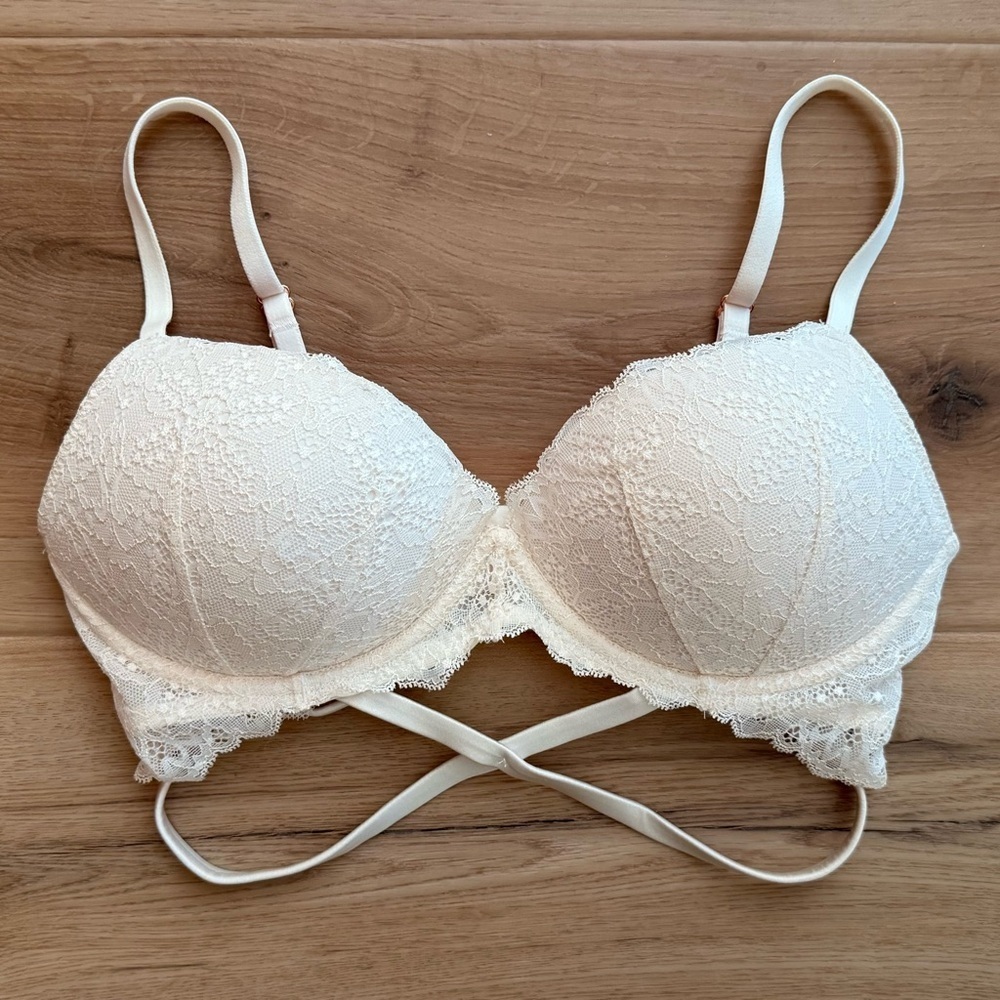 Victoria's Secret PINK Lace Ivory Bra Size 34C
